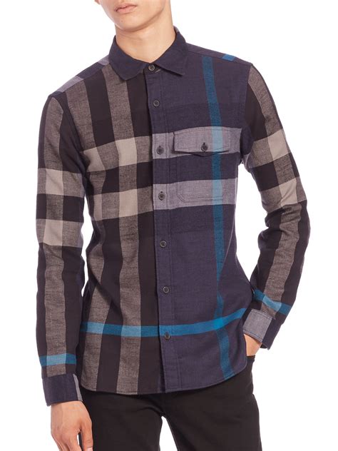 buy burberry men shirt|burberry flannel shirt men's.